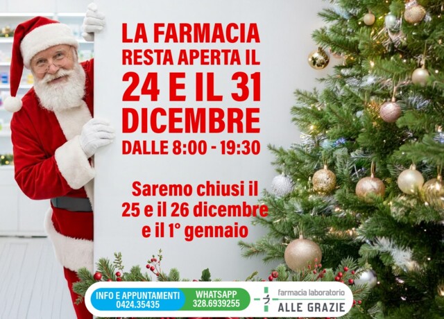 06/01 - La farmacia è sempre aperta con orario regolare