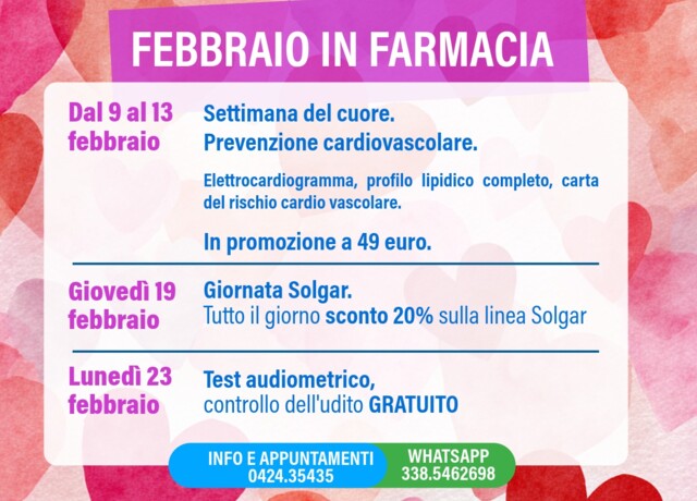 28/02 - Il mese di febbraio in farmacia: