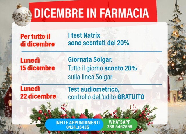31/12 - Il mese di dicembre in farmacia!