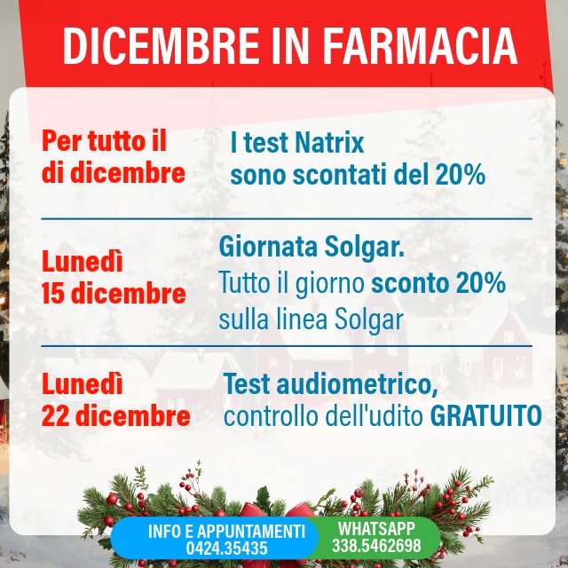 Dicembre in farmacia